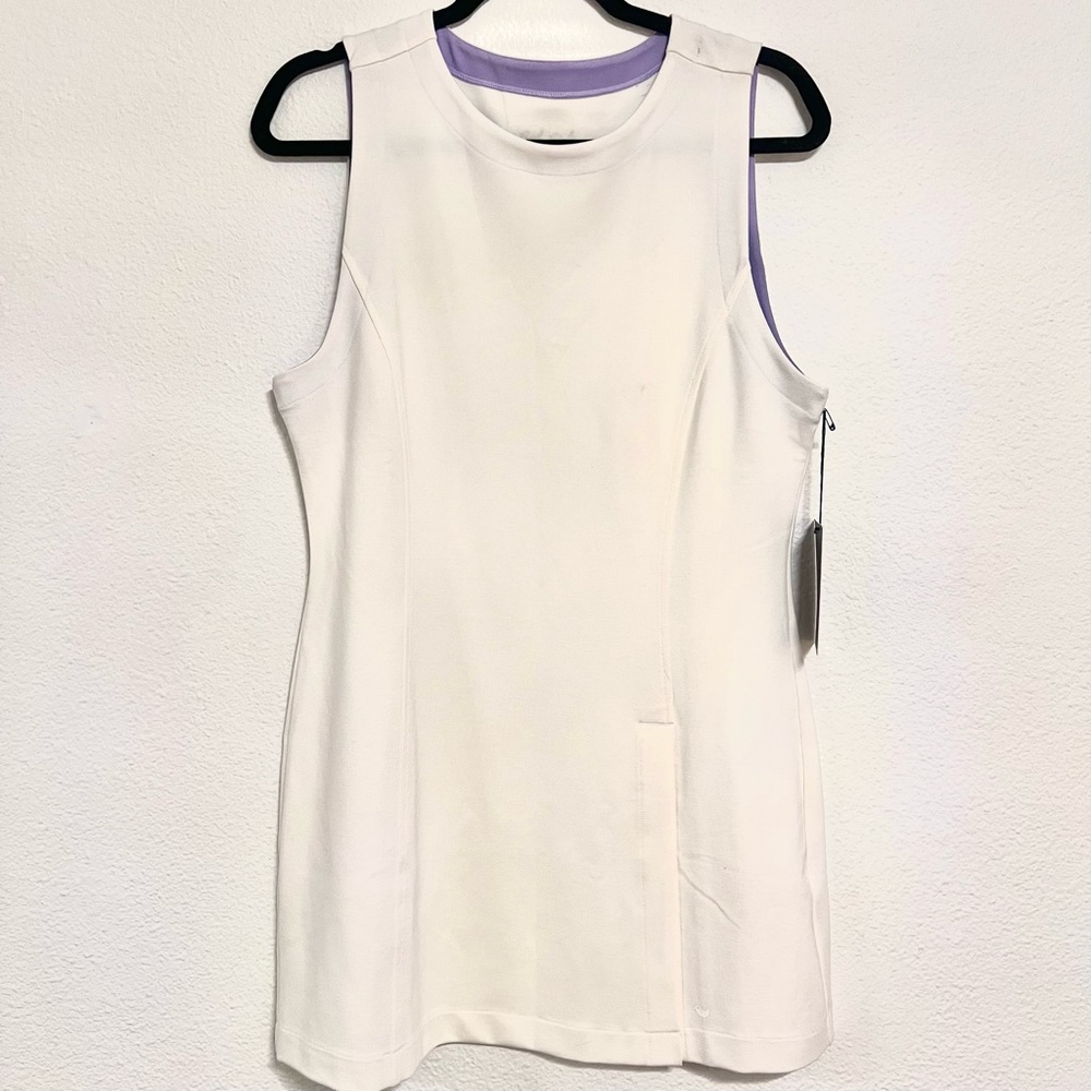 NWT Bad Birdie whispering white Sleeveless Tunic Golf/Tennis Dress/Top Sz Large